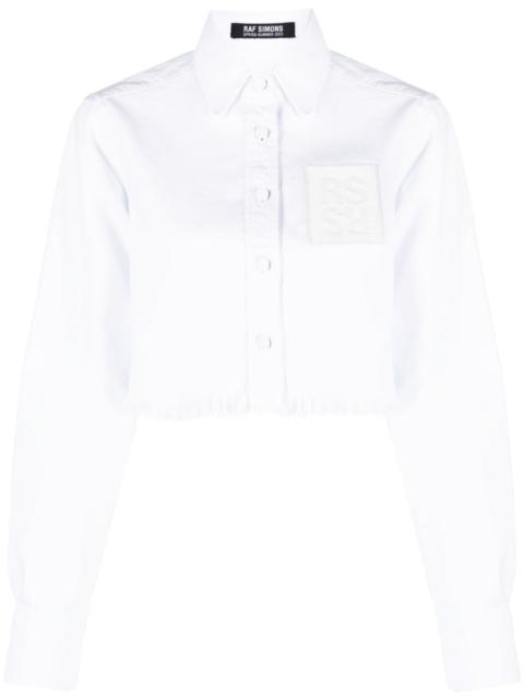 logo-patch cropped shirt
