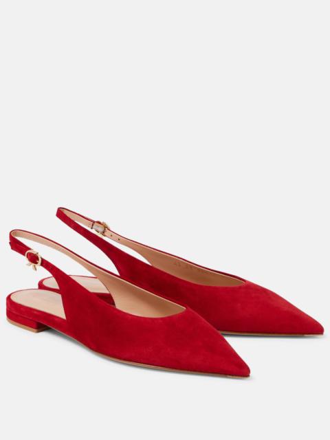 Suede slingback flats