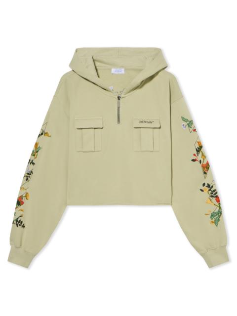 Bookish Flowers Crop Hoodie