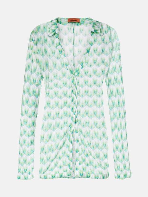 Sequined scalloped blouse