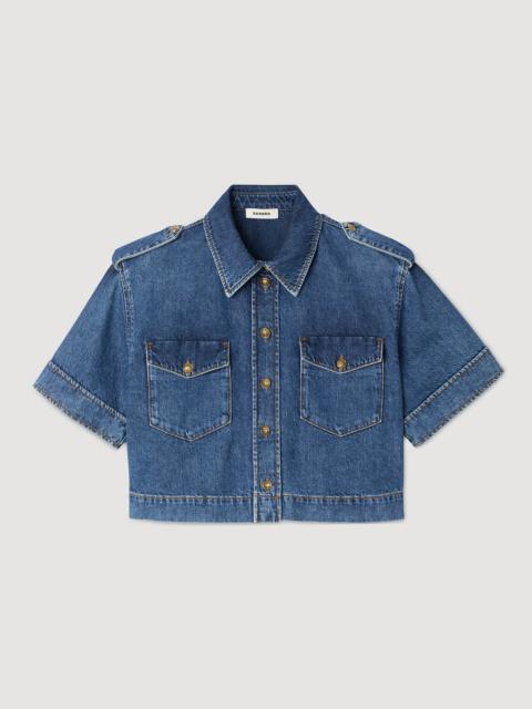 CROPPED DENIM SHIRT