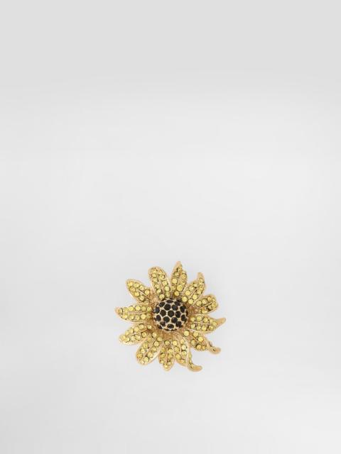 Sartoria floral brooch with rhinestones
