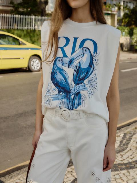 Off-White Toucan Rio Padded Shoulder Organic Cotton T-Shirt