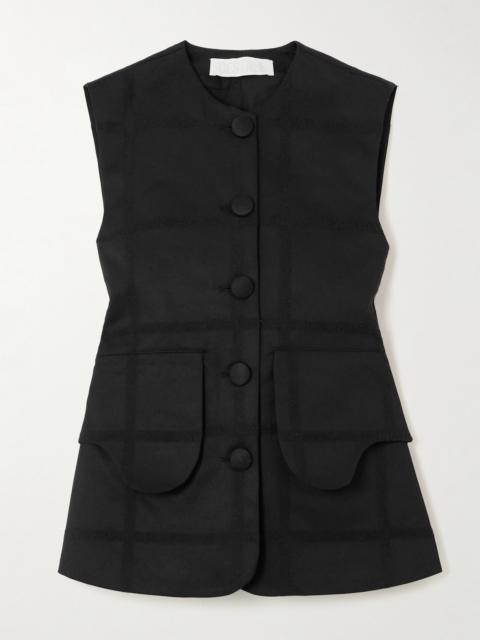 Marianne Cotton-twill Jacquard Vest