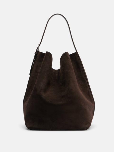 Belted Large suede tote bag