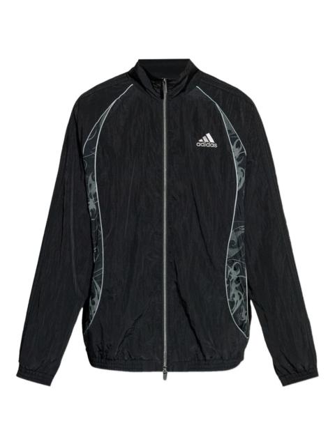 embroidered graphic-panel track jacket