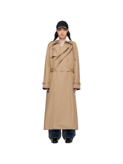Beige Runway Double Trench Coat