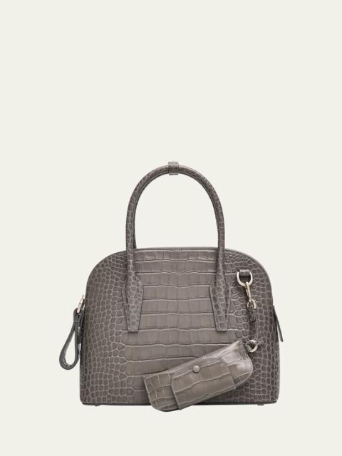 Large Kaitlin Croc-Embossed Leather Top-Handle Bag