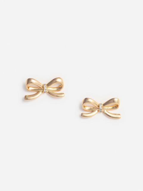 Gold Crystal Bow Earrings