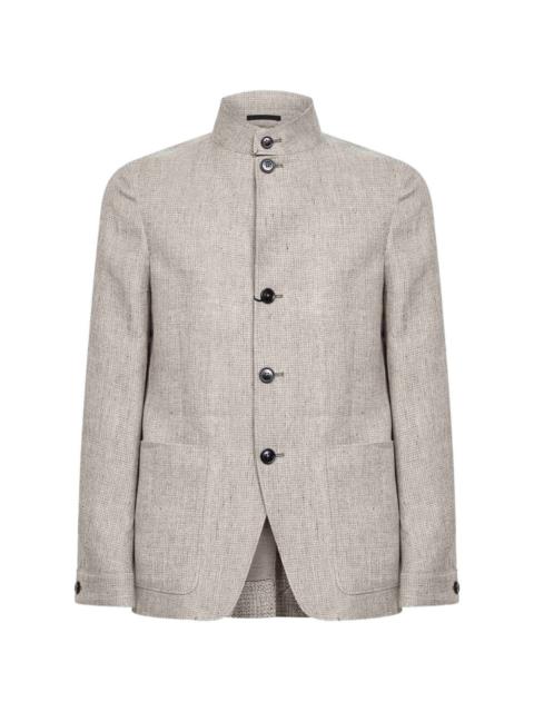 Il Conte Oasi button micro-check jacket