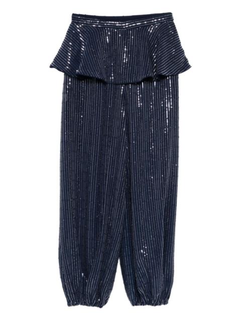sequin-embellished ruffled trousers