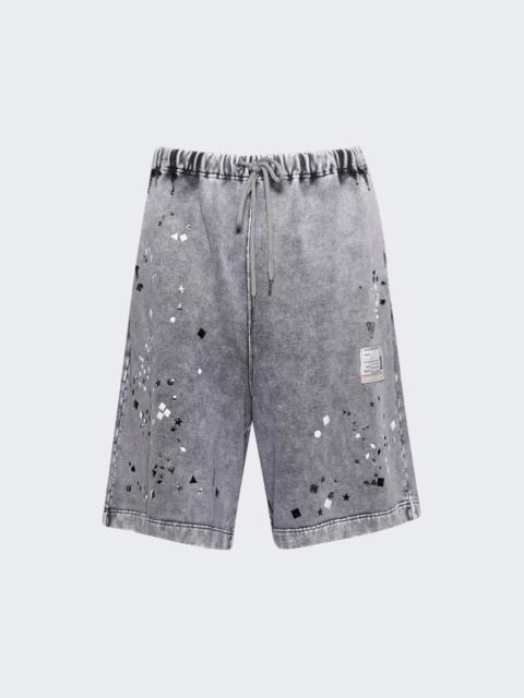 Embellished Bleached Shorts Grey