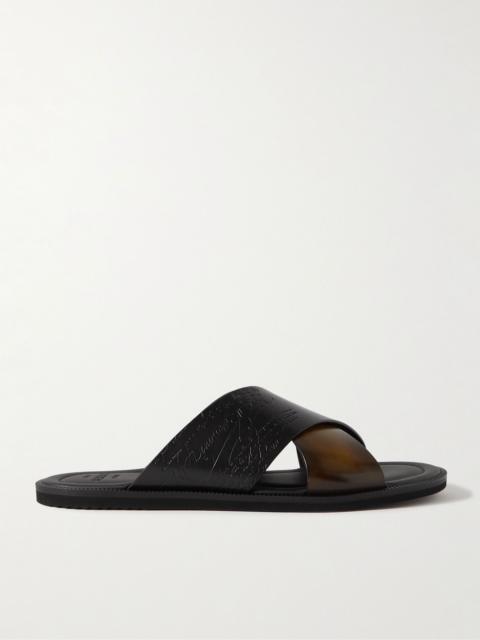 Sifnos Scritto Venezia Leather Sandals Brown
