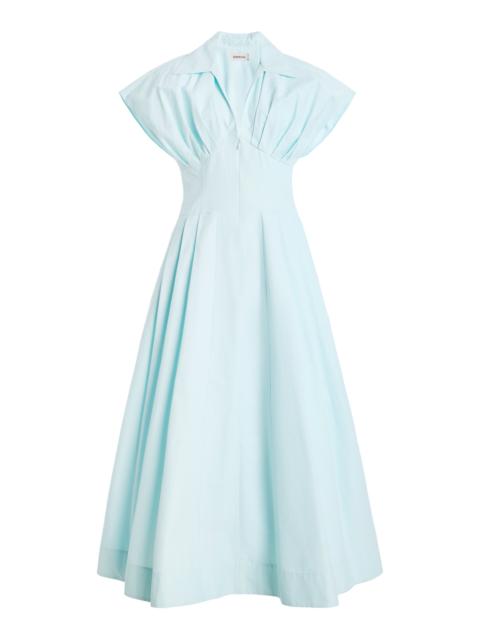 Farlow Cotton Faille Midi Dress blue