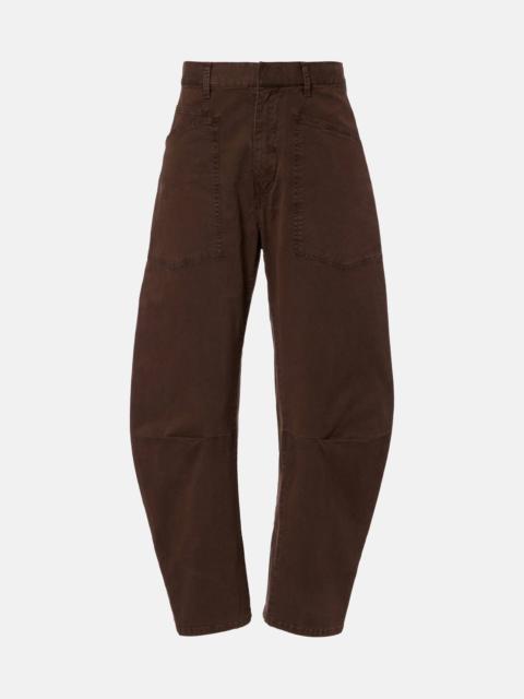 Shon cotton twill barrel-leg pants