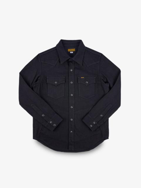 14OZ HERRINGBONE CPO WESTERN SHIRT - BLACK