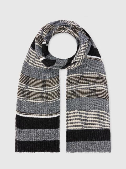 Ribbed wool and viscose scarf