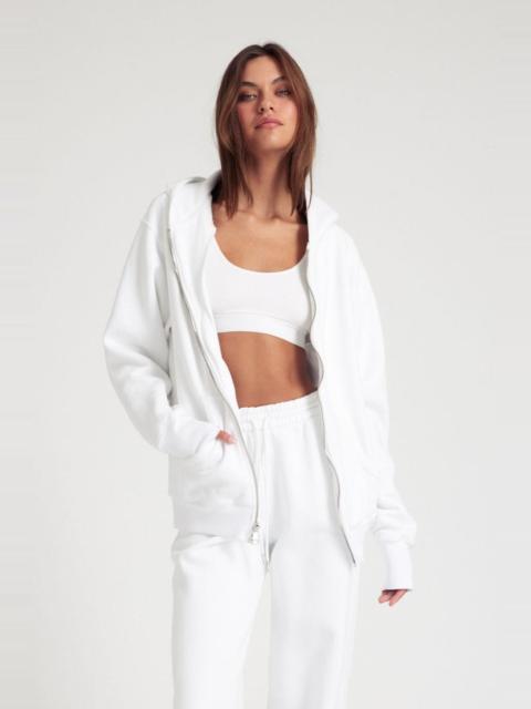 WHITE ZIP UP HOODIE
