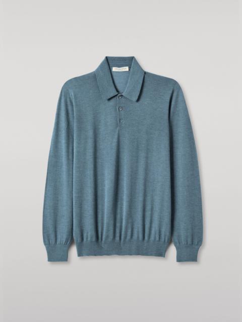 Fin Green Superfine Cashmere Polo Shirt