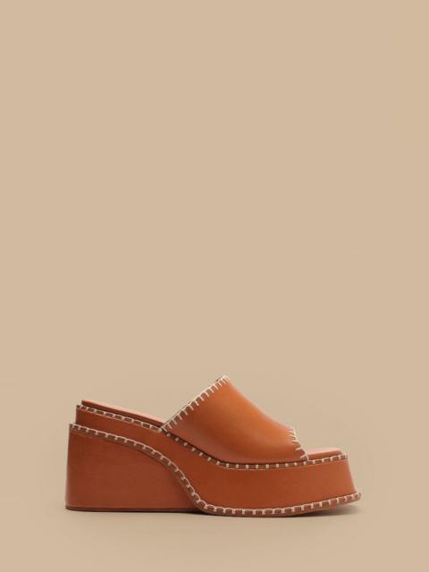 Camel Wedge Mule Sandal