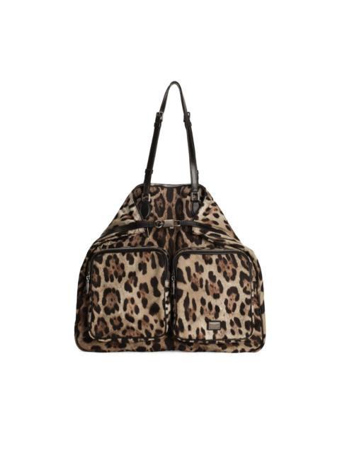 leopard-print shoulder bag
