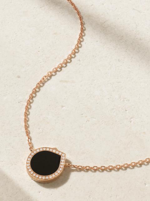 Antifer 18-karat Rose Gold, Onyx And Diamond Necklace
