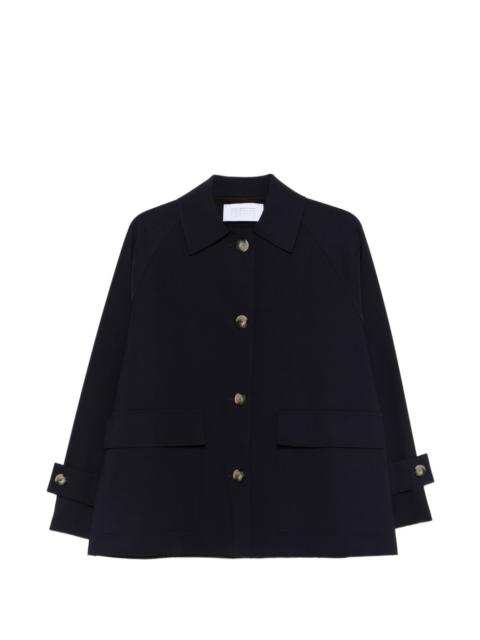button-fastening flap-pocket jacket