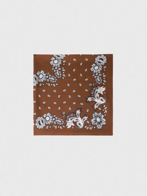Bandana print silk scarf