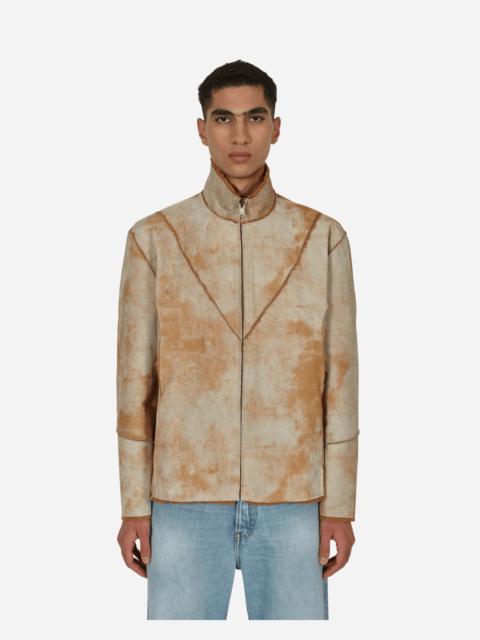 Leather Sherpa Jacket Beige