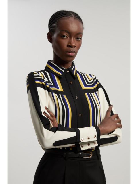 Contrast Stripe Twill Woven Shirt