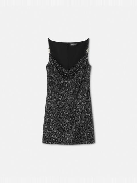 VERSACE Crystal Leopard Slip Mini Dress - 1017590-1A12497_1B000 | REVERSIBLE