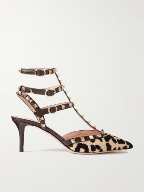 Rockstud 65 Leopard-print Calf Hair Pumps