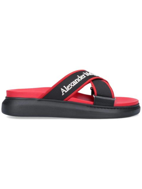 Alexander McQueen Oversized Hybrid Slide Red Black