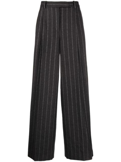 logo-pinstripe trousers