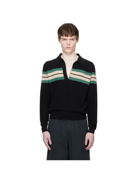 Black Block Stripe Polo