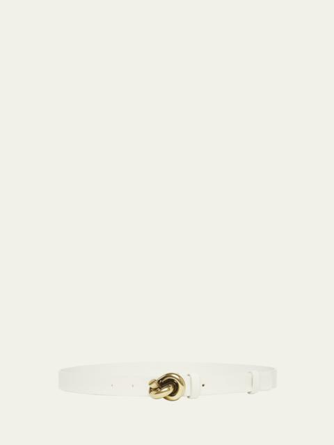 Brass Knot Skinny Leather Belt