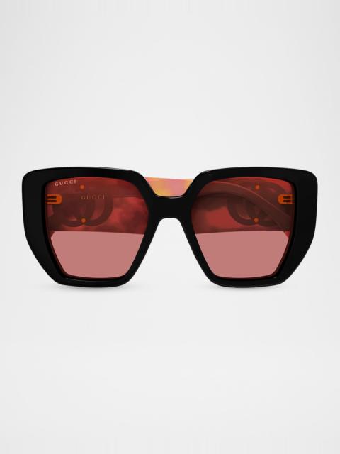 54mm Acetate Square Sunglasses