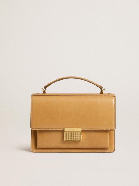 Venezia Bag in ochre yellow embossed leather with gold details