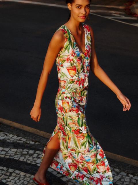 Off-White Sand Cocktail Euroflax Premium Linen Midi Skirt