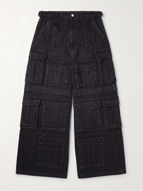 Wide-Leg Cargo Jeans