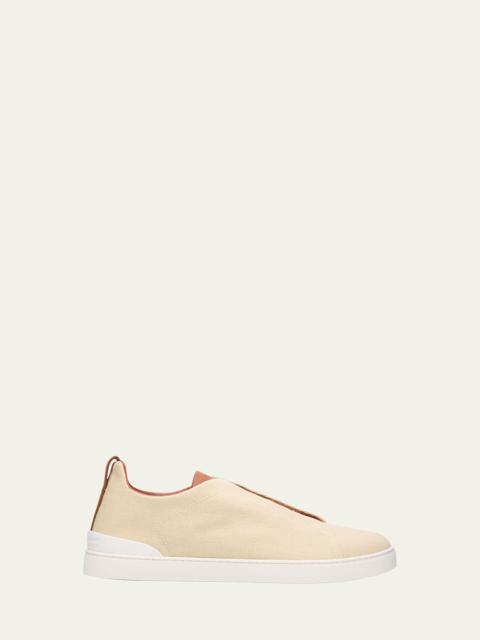Men's Triple Stitch Linen Slip-On Sneakers