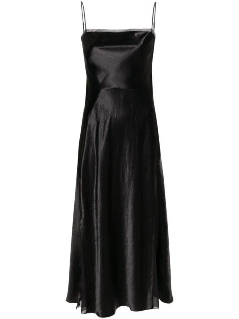 sheer-panelled silk slip dress