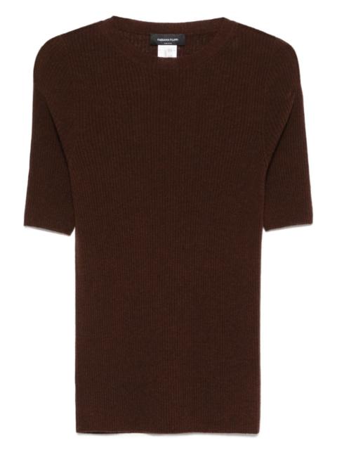 ribbed short-sleeve top