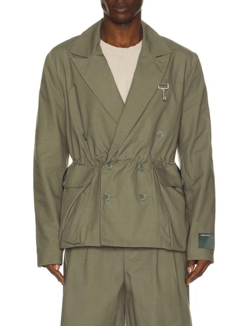 Cotton Ripstop Double Breasted Blazer