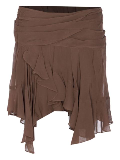 flounced asymmetric mini skirt