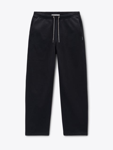 Black Cotton Terry Sweatpant with Crystal Hotfix Drawcord
