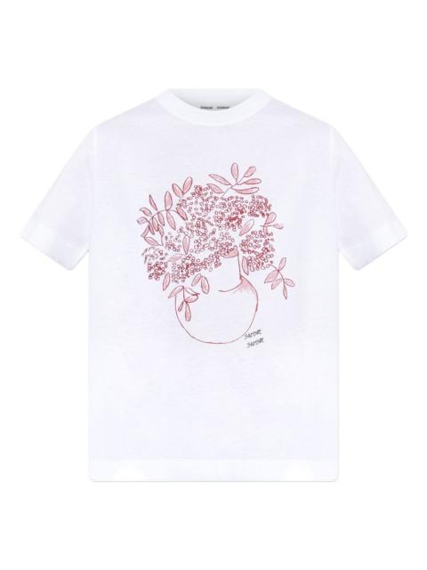 floral-print T-shirt