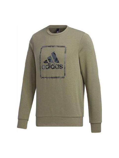 adidas MH Gfx Ft BosSlogan Sports Hooded Sweater Men Green GM4478