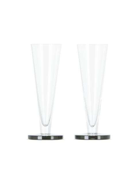 Black Puck Flute Glasses Set