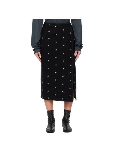 Black Walker Midi Skirt